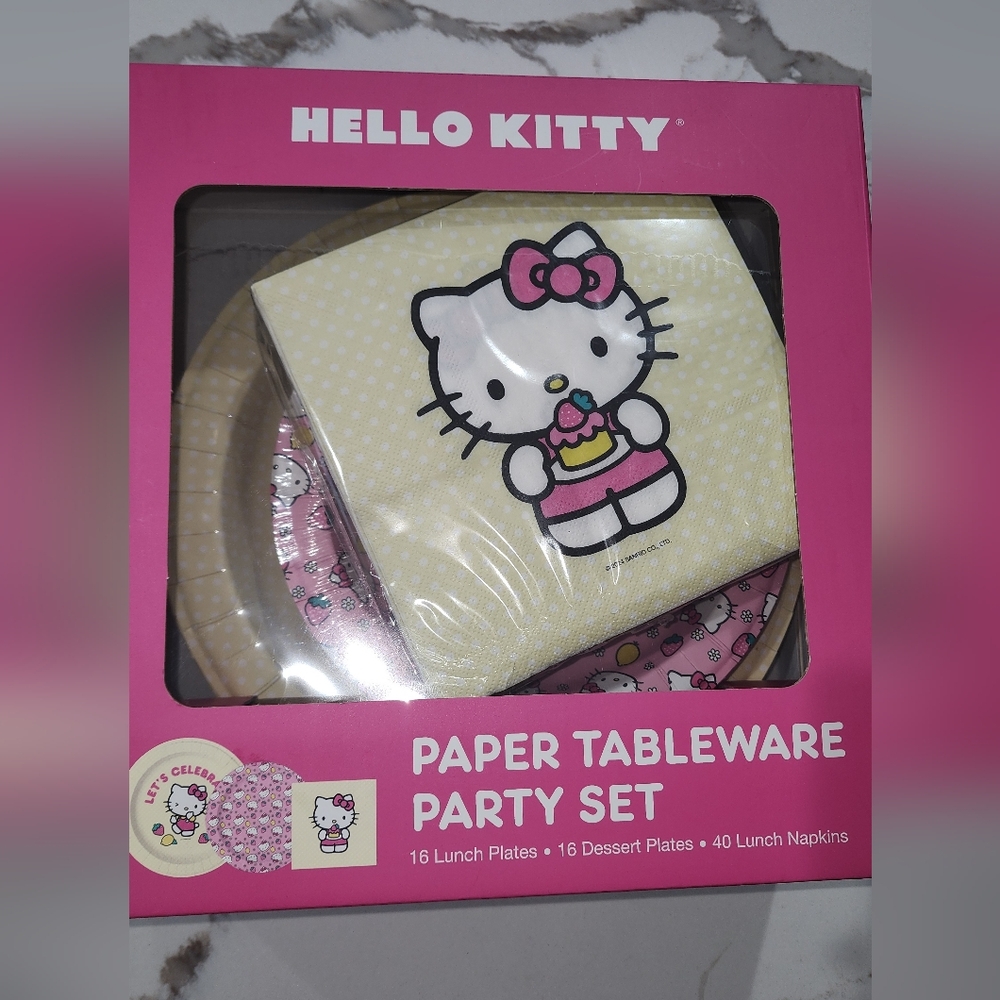 Hello Kitty Party Tableware Set - Pink and Yellow